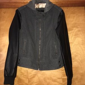 Forever 21 Faux Leather Mixed Media Bomber